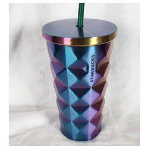 Starbucks Stainless Steel Pineapple Iridescent Purple Rainbow Cold Cup Tumbler